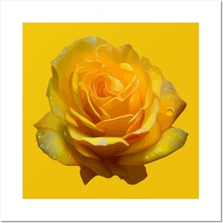 Stunningly Beautiful Yellow Rose Artistic Cut Out Posters and Art